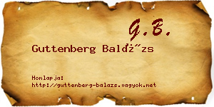 Guttenberg Balázs névjegykártya